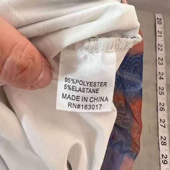 Princess poly multicolored long sleeve ruched body con mini dress size 4 - Picture 13 of 15